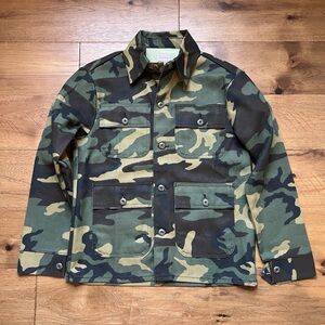 L.C. King Pointer Brand Canvas Camo Chore Coat Camouflage Jacket Small Fits Med